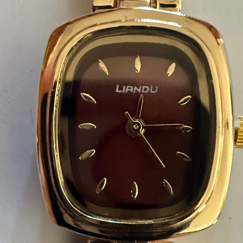 #20 Liandu Women’s Gold and Brown Watch